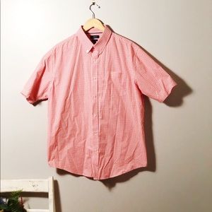 Croft & Barrow Coral Gingham Short Sleeve